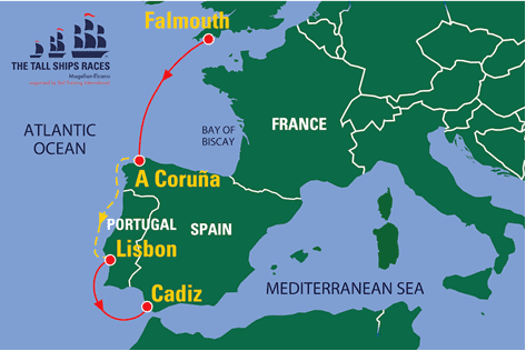 Rota da Tall Ships Race Magellan – Elcano 2023